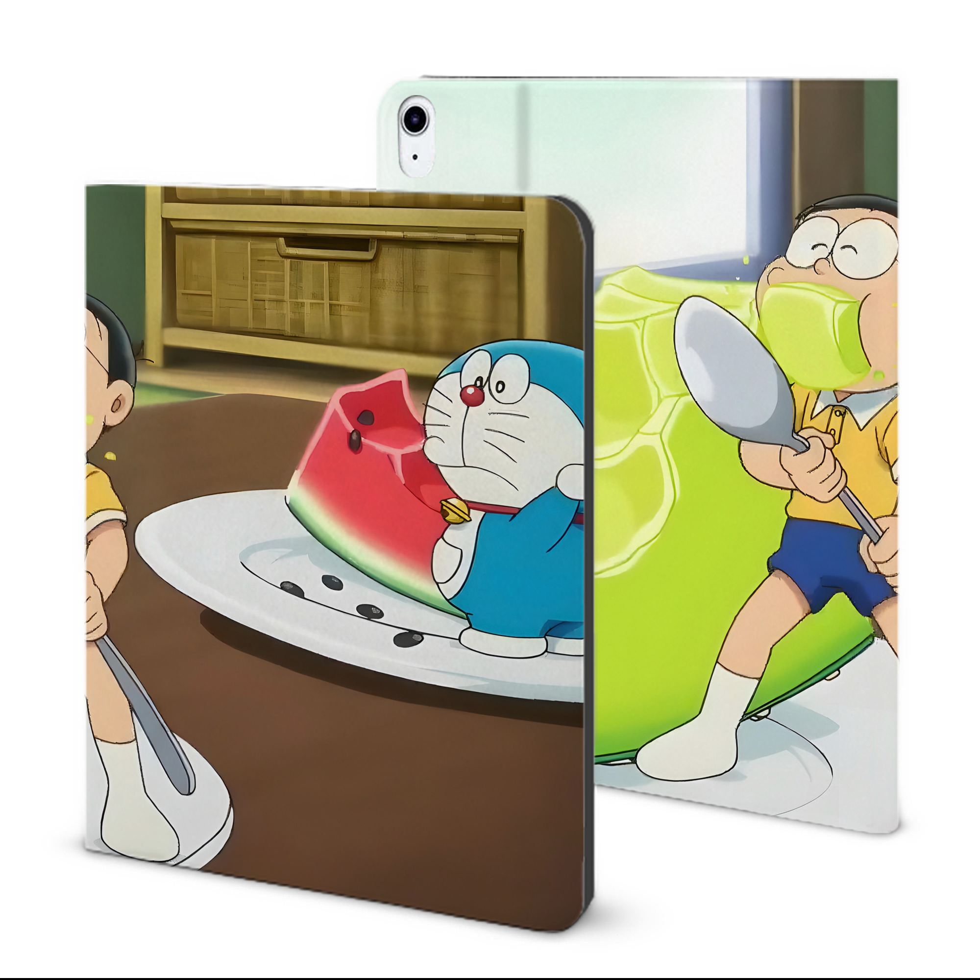 （画像用） ドラえもん Doraemon IPad ケース ブック型 PUレザー TPU 耐衝撃 軽量 薄型 ペン収納なし 全面保護 IPad 各モデル対応